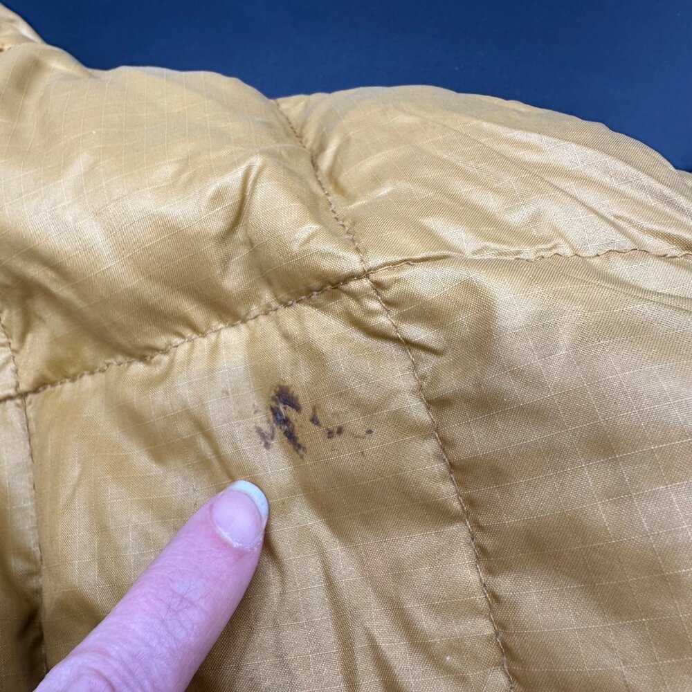 Vintage Eddie Bauer USA 1970s Honey Gold Goose Down Quilted Jacket Coat Size S - Picture 7 of 10